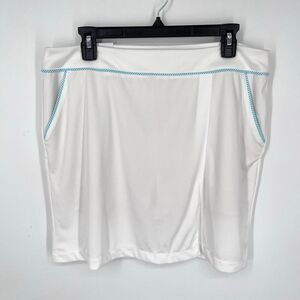 Greg Norman NEW Golf Skirt Sz L White Blue Pockets Liner Shorts Sports Outdoors